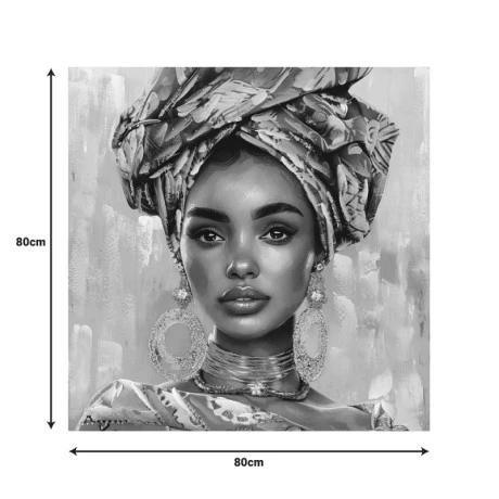 Πίνακας σε καμβά Turban 3D Inart 80x3x80εκ
