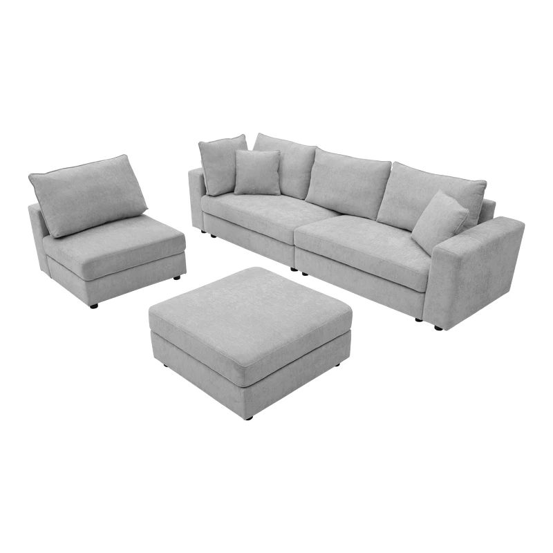 Multi-modal sofa Navaro pakoworld gray fabric 281x256x85cm