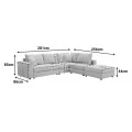 Multi-modal sofa Navaro pakoworld gray fabric 281x256x85cm