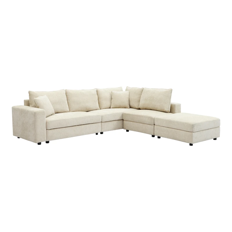 Multi-modal sofa Navaro pakoworld beige fabric 281x256x85cm