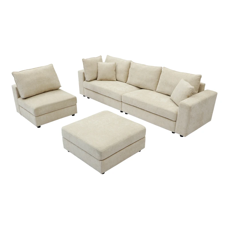 Multi-modal sofa Navaro pakoworld beige fabric 281x256x85cm