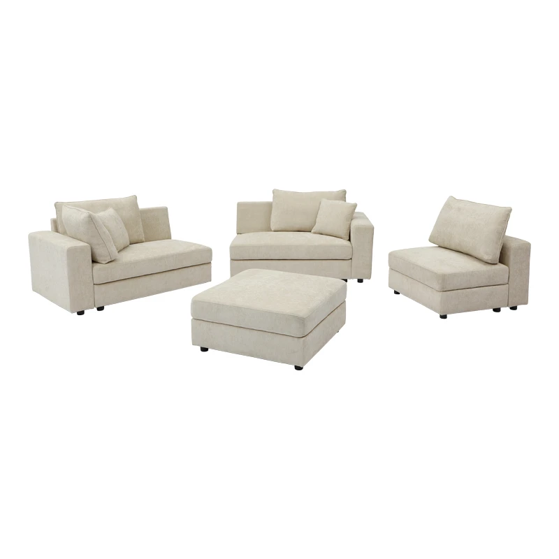 Multi-modal sofa Navaro pakoworld beige fabric 281x256x85cm