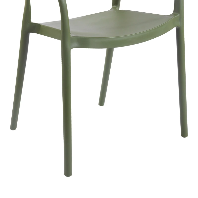 Ankara pakoworld stackable armchair pp in olive green color and natural color pe rattan 54x55.5x77cm