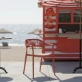 Πολυθρόνα Ankara pakoworld στοιβαζόμενη pp-pe rattan σε terracotta απόχρωση 54x55.5x77εκ