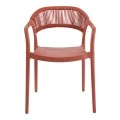 Πολυθρόνα Ankara pakoworld στοιβαζόμενη pp-pe rattan σε terracotta απόχρωση 54x55.5x77εκ