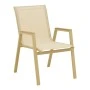 Azelie pakoworld stackable armchair, aluminum in cappuccino-textilene champagne 56x75x88cm