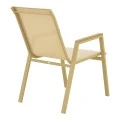 Azelie pakoworld stackable armchair, aluminum in cappuccino-textilene champagne 56x75x88cm