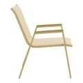 Azelie pakoworld stackable armchair, aluminum in cappuccino-textilene champagne 56x75x88cm