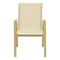 Azelie pakoworld stackable armchair, aluminum in cappuccino-textilene champagne 56x75x88cm