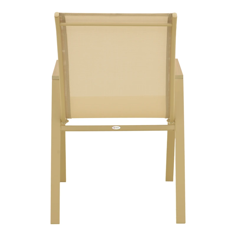 Azelie pakoworld stackable armchair, aluminum in cappuccino-textilene champagne 56x75x88cm