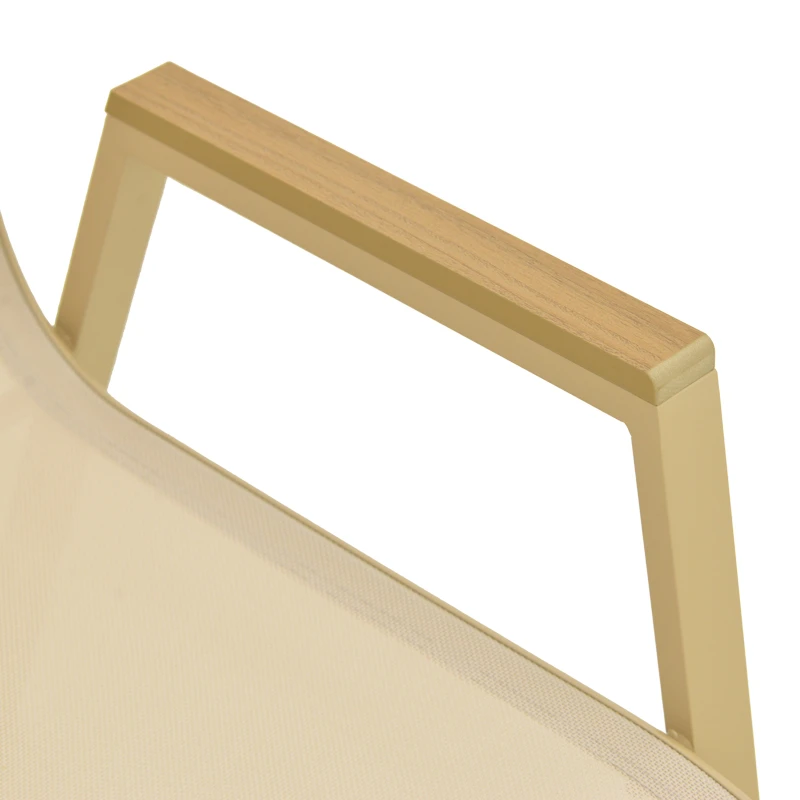 Azelie pakoworld stackable armchair, aluminum in cappuccino-textilene champagne 56x75x88cm