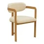 Armchair Berdona pakoworld beige fabric-natural color metal leg 57x47x78cm