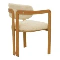 Armchair Berdona pakoworld beige fabric-natural color metal leg 57x47x78cm