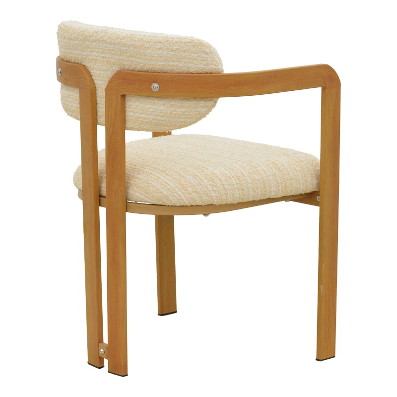 Armchair Berdona pakoworld beige fabric-natural color metal leg 57x47x78cm