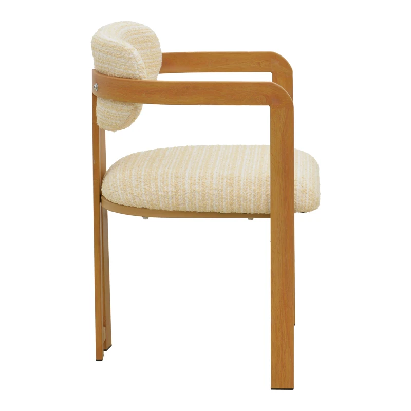 Armchair Berdona pakoworld beige fabric-natural color metal leg 57x47x78cm