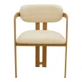Armchair Berdona pakoworld beige fabric-natural color metal leg 57x47x78cm