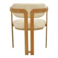 Armchair Berdona pakoworld beige fabric-natural color metal leg 57x47x78cm