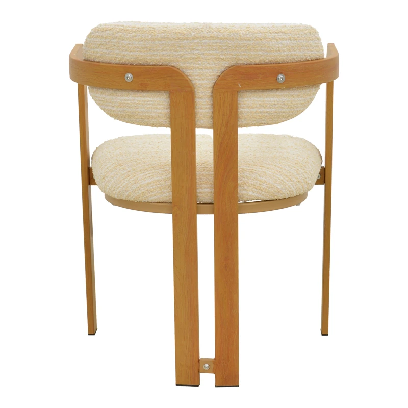 Armchair Berdona pakoworld beige fabric-natural color metal leg 57x47x78cm