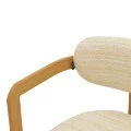Armchair Berdona pakoworld beige fabric-natural color metal leg 57x47x78cm
