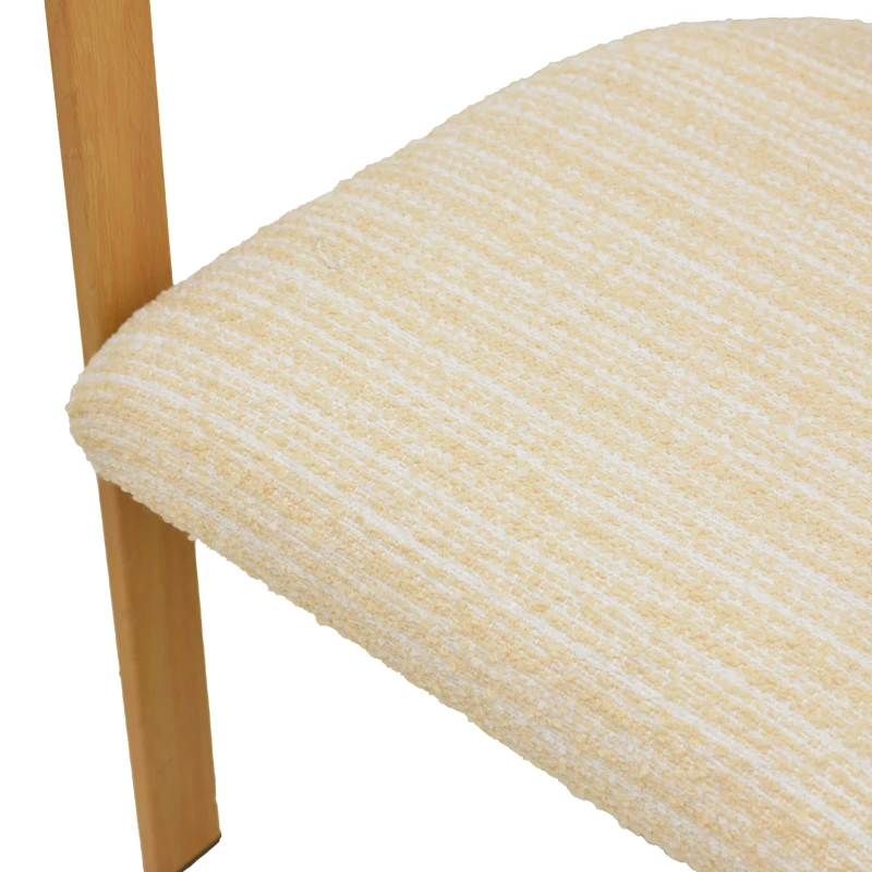 Armchair Berdona pakoworld beige fabric-natural color metal leg 57x47x78cm