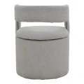Cocon armchair pakoworld grey beige fabric 58x58x80cm