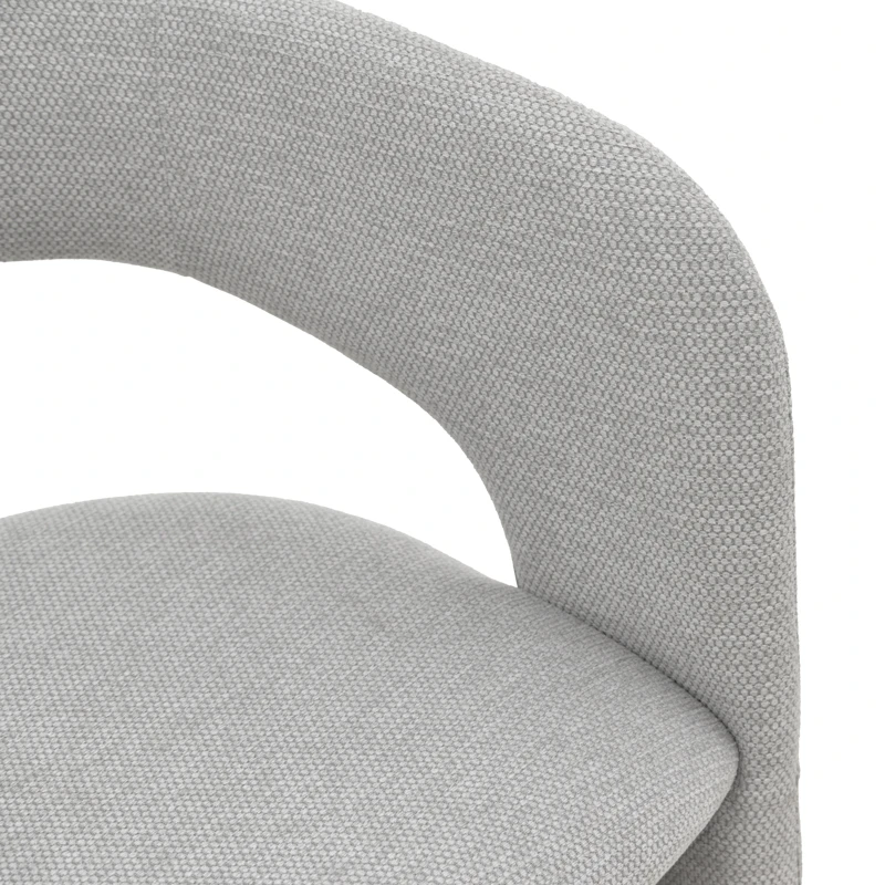 Cocon armchair pakoworld grey beige fabric 58x58x80cm