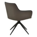 Rotating armchair Debra pakoworld grey fabric-pu with black color metal leg 64x60x83cm