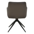 Rotating armchair Debra pakoworld grey fabric-pu with black color metal leg 64x60x83cm