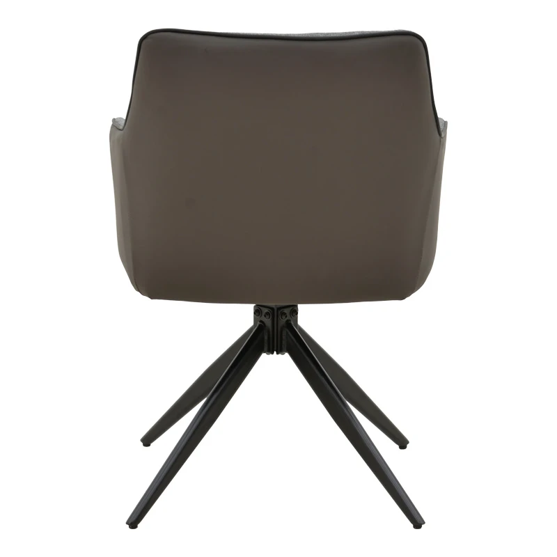 Rotating armchair Debra pakoworld grey fabric-pu with black color metal leg 64x60x83cm