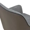 Rotating armchair Debra pakoworld grey fabric-pu with black color metal leg 64x60x83cm