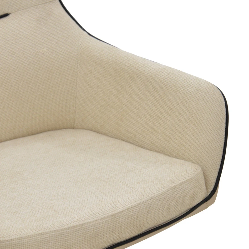 Rotating armchair Debra pakoworld beige fabric-pu with black color metal leg 64x60x83cm