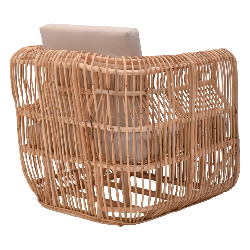 Fajole armchair pakoworld natural color rattan-beige cushion 86x86x66cm