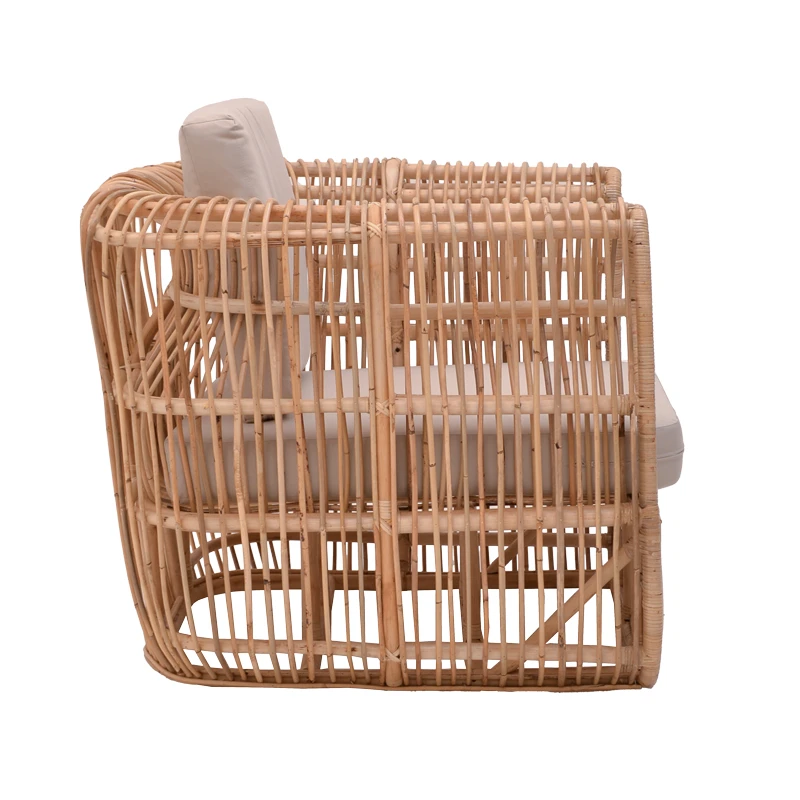 Fajole armchair pakoworld natural color rattan-beige cushion 86x86x66cm