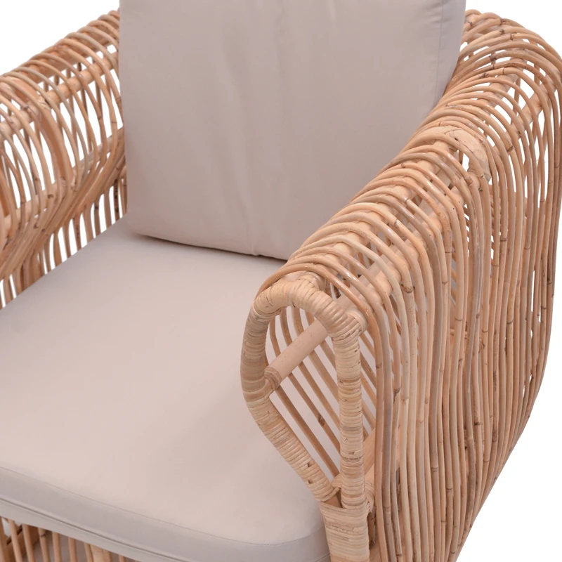 Fajole armchair pakoworld natural color rattan-beige cushion 86x86x66cm