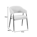 Armchair Filonda pakoworld anthracite fabric with black metal leg 47x58x79cm