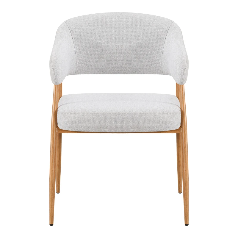 Armchair Filonda pakoworld grey fabric with metal natural color leg 47x58x79cm