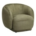 Armchair Freya pakoworld olive green fabric color 93x87x76cm