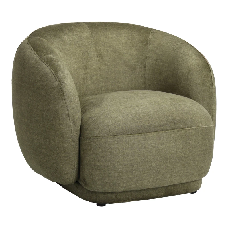 Armchair Freya pakoworld olive green fabric color 93x87x76cm