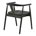 Πολυθρόνα Gernine pakoworld μαύρο μασίφ ξύλο οξιάς με σχοινί 56x49x73εκ