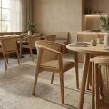 Granny armchair pakoworld teak wood and synthetic rope in natural color 60x60x82cm