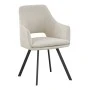Initiate armchair pakoworld cream fabric-black metal leg 56x58x85cm