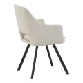 Initiate armchair pakoworld cream fabric-black metal leg 56x58x85cm