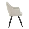 Initiate armchair pakoworld cream fabric-black metal leg 56x58x85cm