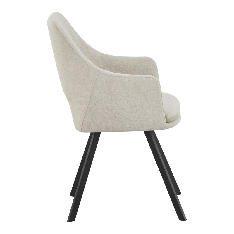 Initiate armchair pakoworld cream fabric-black metal leg 56x58x85cm