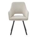Initiate armchair pakoworld cream fabric-black metal leg 56x58x85cm