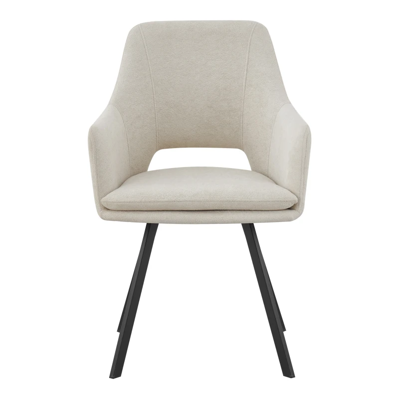 Initiate armchair pakoworld cream fabric-black metal leg 56x58x85cm