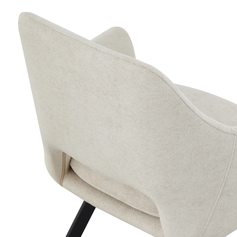 Initiate armchair pakoworld cream fabric-black metal leg 56x58x85cm