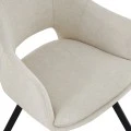 Initiate armchair pakoworld cream fabric-black metal leg 56x58x85cm