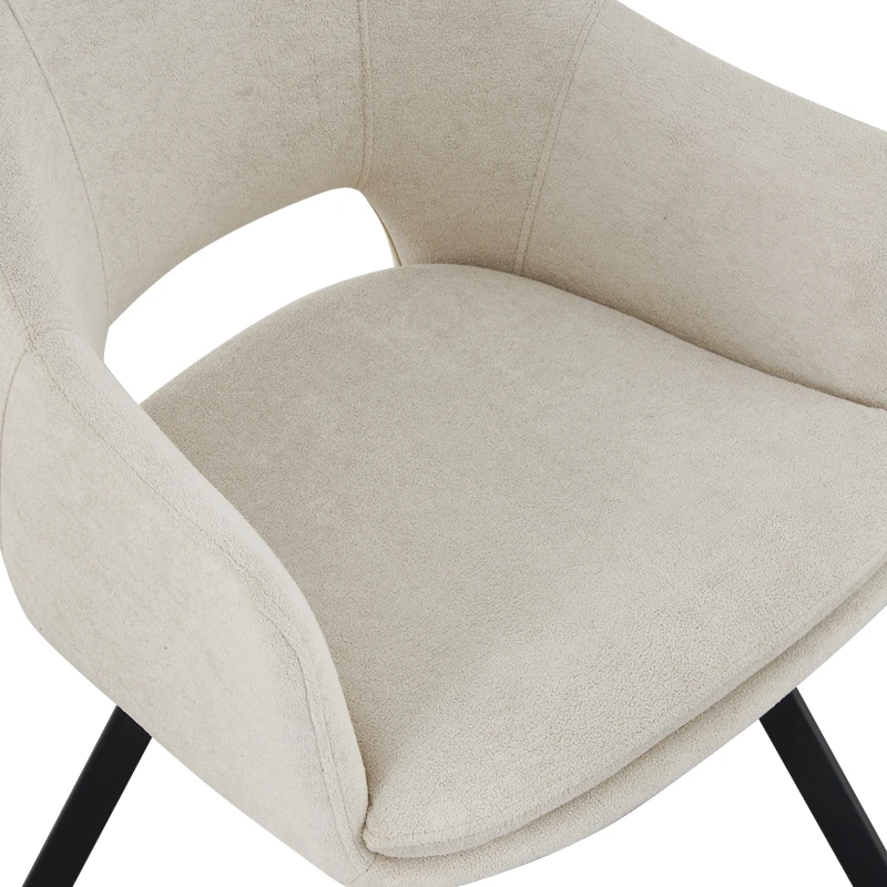 Initiate armchair pakoworld cream fabric-black metal leg 56x58x85cm