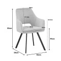 Initiate armchair pakoworld cream fabric-black metal leg 56x58x85cm